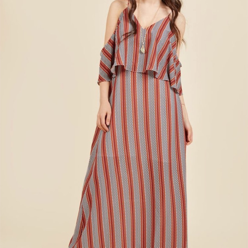 NWT Pink Martini Cold Shoulder Daylight Drama Maxi